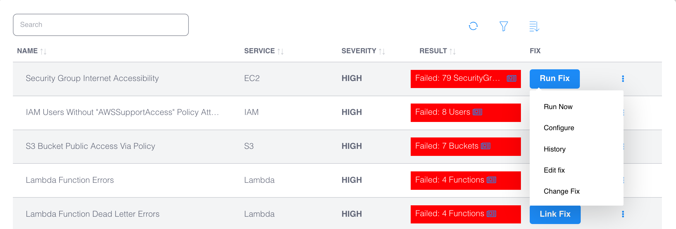 Automated fixes for cloud security checks and issues 